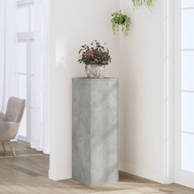 Soportes de plantas madera ingeniería gris hormigón 33x33x100cm en Soportes para macetas | Comprar online en Foru.es