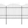 Gartenzaun mit Speerspitze aus schwarzem Stahl (1,5–1,75) x 10,2 m von vidaXL, Zaunpaneele - Ref: Foro24-277744, Preis: 485,4...