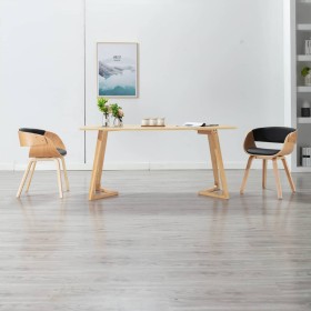 Sillas de comedor 2 uds madera curvada y cuero sintético negro de vidaXL, Sillas de comedor - Ref: Foro24-278865, Precio: 295...