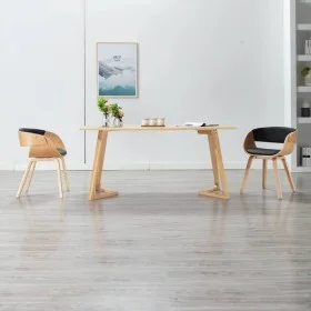 Sillas de comedor 2 uds madera curvada y cuero sintético negro de vidaXL, Sillas de comedor - Ref: Foro24-278865, Precio: 269...