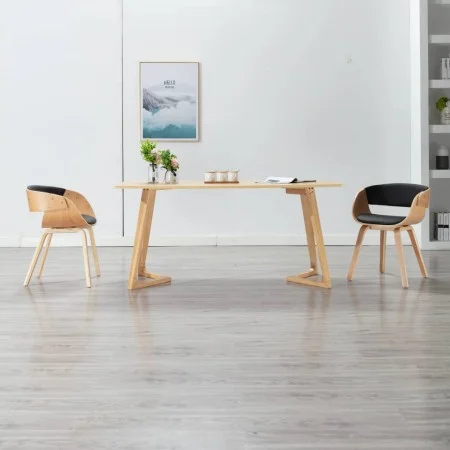 Esszimmerstühle, 2 Stück, aus gebogenem Holz und schwarzem Kunstleder von vidaXL, Essstühle - Ref: Foro24-278865, Preis: 269,...