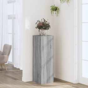 Soportes de plantas madera ingeniería gris Sonoma 33x33x100cm en Soportes para macetas | Comprar online en Foru.es