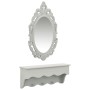 Estante de pared para llaves joyas con espejo y ganchos gris de vidaXL, Tocadores - Ref: Foro24-323973, Precio: 54,79 €, Desc...
