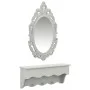 Estante de pared para llaves joyas con espejo y ganchos gris de vidaXL, Tocadores - Ref: Foro24-323973, Precio: 54,16 €, Desc...