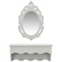 Estante de pared para llaves joyas con espejo y ganchos gris de vidaXL, Tocadores - Ref: Foro24-323973, Precio: 54,79 €, Desc...