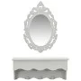 Estante de pared para llaves joyas con espejo y ganchos gris de vidaXL, Tocadores - Ref: Foro24-323973, Precio: 54,16 €, Desc...