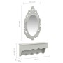 Estante de pared para llaves joyas con espejo y ganchos gris de vidaXL, Tocadores - Ref: Foro24-323973, Precio: 54,79 €, Desc...