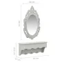 Estante de pared para llaves joyas con espejo y ganchos gris de vidaXL, Tocadores - Ref: Foro24-323973, Precio: 54,16 €, Desc...