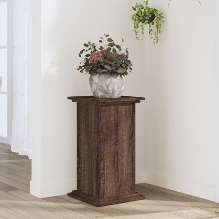 Soportes de plantas madera ingeniería marrón roble 33x33x60 cm en Soportes para macetas | Comprar online en Foru.es