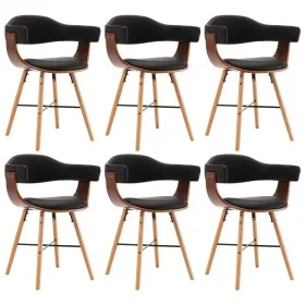 Esszimmerstühle, 6 Stück, Kunstleder und schwarzes gebogenes Holz von vidaXL, Essstühle - Ref: Foro24-279492, Preis: 636,88 €...