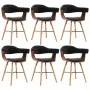 Sillas de comedor 6 uds cuero sintético y madera curvada negro de vidaXL, Sillas de comedor - Ref: Foro24-279492, Precio: 636...