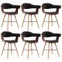 Sillas de comedor 6 uds cuero sintético y madera curvada negro de vidaXL, Sillas de comedor - Ref: Foro24-279492, Precio: 613...