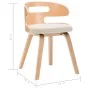 Esszimmerstühle, 4 Stück, gebogenes Holz und cremefarbenes Kunstleder von vidaXL, Essstühle - Ref: Foro24-278852, Preis: 423,...