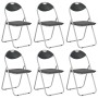 Sillas de comedor plegables 6 unidades cuero sintético negro de vidaXL, Sillas de comedor - Ref: Foro24-278594, Precio: 185,8...