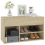 Banco zapatero madera contrachapada roble Sonoma 80x30x45 cm de vidaXL, Zapateros y organizadores de calzado - Ref: Foro24-80...