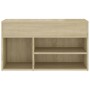 Banco zapatero madera contrachapada roble Sonoma 80x30x45 cm de vidaXL, Zapateros y organizadores de calzado - Ref: Foro24-80...