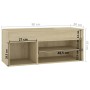 Banco zapatero madera contrachapada roble Sonoma 80x30x45 cm de vidaXL, Zapateros y organizadores de calzado - Ref: Foro24-80...