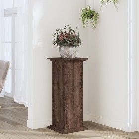 Soportes de plantas madera ingeniería marrón roble 33x33x80 cm en Soportes para macetas | Comprar online en Foru.es