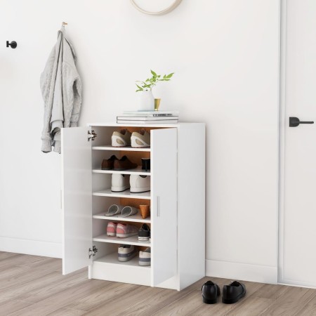 Mueble zapatero de madera contrachapada blanco 60x35x92 cm de vidaXL, Zapateros y organizadores de calzado - Ref: Foro24-8089...