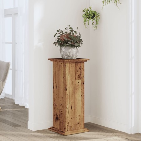 Soportes de plantas madera ingeniería envejecida 33x33x80 cm en Soportes para macetas | Comprar online en Foru.es