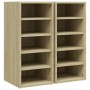 Muebles zapateros 2 uds contrachapado roble Sonoma 31,5x35x70cm de vidaXL, Zapateros y organizadores de calzado - Ref: Foro24...
