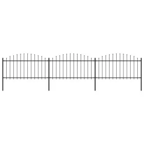 Gartenzaun mit Speerspitzen aus schwarzem Stahl (1,25–1,5) x 5,1 m von vidaXL, Zaunpaneele - Ref: Foro24-277732, Preis: 202,8...