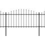 Gartenzaun mit Speerspitzen aus schwarzem Stahl (1,25–1,5) x 5,1 m von vidaXL, Zaunpaneele - Ref: Foro24-277732, Preis: 202,8...