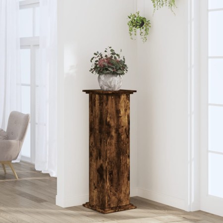 Soportes de plantas madera ingeniería roble ahumado 33x33x100cm en Soportes para macetas | Comprar online en Foru.es