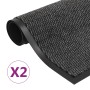 Alfombras de entrada rectangulares de nudo 2 uds gris 40x60 cm de vidaXL, Felpudos - Ref: Foro24-3051601, Precio: 23,43 €, De...
