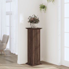 Soportes de plantas madera ingeniería marrón roble 33x33x100 cm en Soportes para macetas | Comprar online en Foru.es