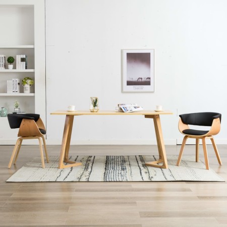 Sillas de comedor 2 uds madera curvada y cuero sintético negro de vidaXL, Sillas de comedor - Ref: Foro24-278733, Precio: 337...