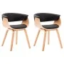 Dining chairs 2 pcs curved wood and black synthetic leather by vidaXL, dining chairs - Ref: Foro24-278733, Price: 332,05 €, D...