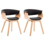 Sillas de comedor 2 uds madera curvada y cuero sintético negro de vidaXL, Sillas de comedor - Ref: Foro24-278733, Precio: 337...