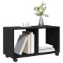 Armario con ruedas madera ingeniería negro 72x33x42,5 cm en Mesas auxiliares | Comprar online en Foru.es