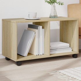 Armario con ruedas madera ingeniería roble Sonoma 72x33x42,5 cm en Mesas auxiliares | Comprar online en Foru.es