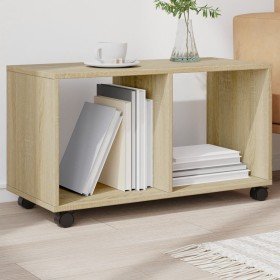 Armario con ruedas madera ingeniería roble Sonoma 72x33x42,5 cm en Mesas auxiliares | Comprar online en Foru.es