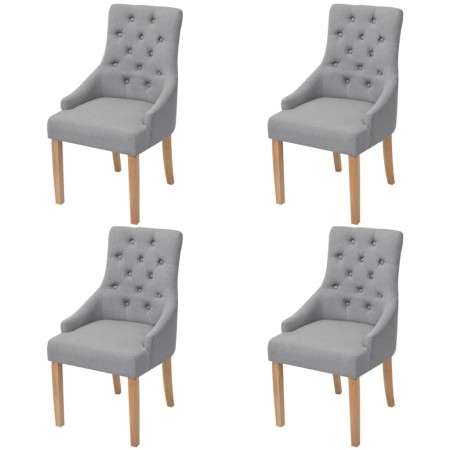 Sillas de comedor 4 unidades tela gris claro de vidaXL, Sillas de comedor - Ref: Foro24-274421, Precio: 476,64 €, Descuento: %