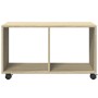 Armario con ruedas madera ingeniería roble Sonoma 72x33x42,5 cm en Mesas auxiliares | Comprar online en Foru.es