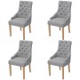 Sillas de comedor 4 unidades tela gris claro de vidaXL, Sillas de comedor - Ref: Foro24-274421, Precio: 476,64 €, Descuento: %