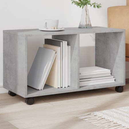 Armario con ruedas madera ingeniería gris hormigón 72x33x42,5cm en Mesas auxiliares | Comprar online en Foru.es