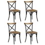 Sillas con respaldo cruzado 4 uds madera maciza de mango negro de vidaXL, Sillas de comedor - Ref: Foro24-278773, Precio: 431...
