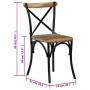 Sillas con respaldo cruzado 4 uds madera maciza de mango negro de vidaXL, Sillas de comedor - Ref: Foro24-278773, Precio: 431...
