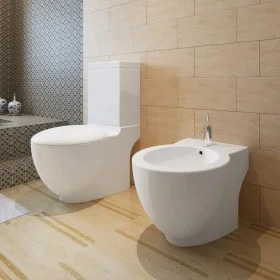 White ceramic toilet and bidet set by vidaXL, Baths and bidets - Ref: Foro24-270059, Price: 418,20 €, Discount: %