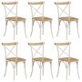 Sillas con respaldo cruzado 6 uds madera maciza de mango blanco de vidaXL, Sillas de comedor - Ref: Foro24-278772, Precio: 60...
