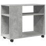 Mesa auxiliar ruedas madera ingeniería gris hormigón 70x35x60cm en Mesas auxiliares | Comprar online en Foru.es