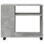 Mesa auxiliar ruedas madera ingeniería gris hormigón 70x35x60cm en Mesas auxiliares | Comprar online en Foru.es