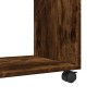 Mesa auxiliar con ruedas madera roble ahumado 70x35x60 cm en Mesas auxiliares | Comprar online en Foru.es