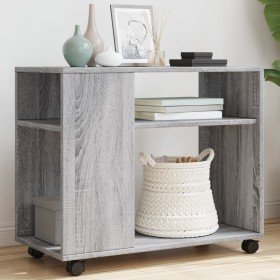 Mesa auxiliar con ruedas madera gris Sonoma 70x35x60 cm en Mesas auxiliares | Comprar online en Foru.es