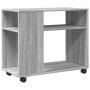 Mesa auxiliar con ruedas madera gris Sonoma 70x35x60 cm en Mesas auxiliares | Comprar online en Foru.es