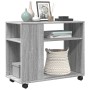 Mesa auxiliar con ruedas madera gris Sonoma 70x35x60 cm en Mesas auxiliares | Comprar online en Foru.es